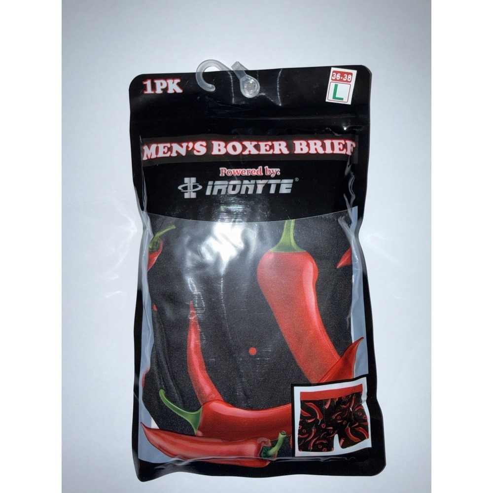 Chili Pepper Boxer Briefs Funny Spicy Print Size L 36-38 New Sealed